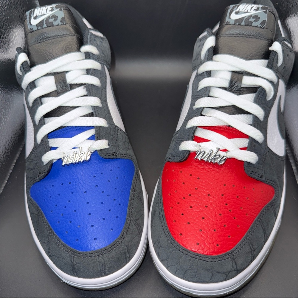 Size 13 - Nike ID By You Custom Dunks, FJ2253-901, New W/O Box, Black/Red/Blue